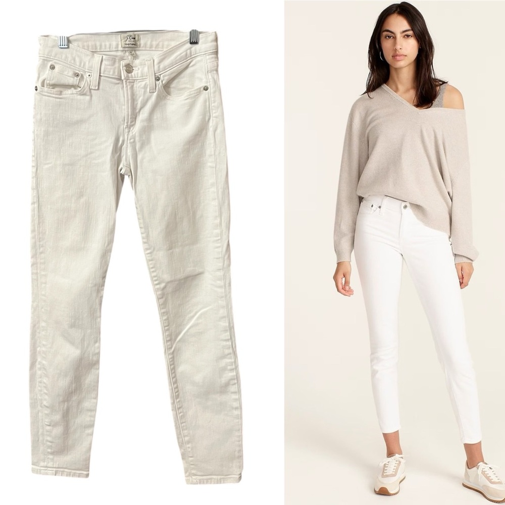 J. Crew Toothpick White Skinny Denim Jeans 25 High Rise Basic